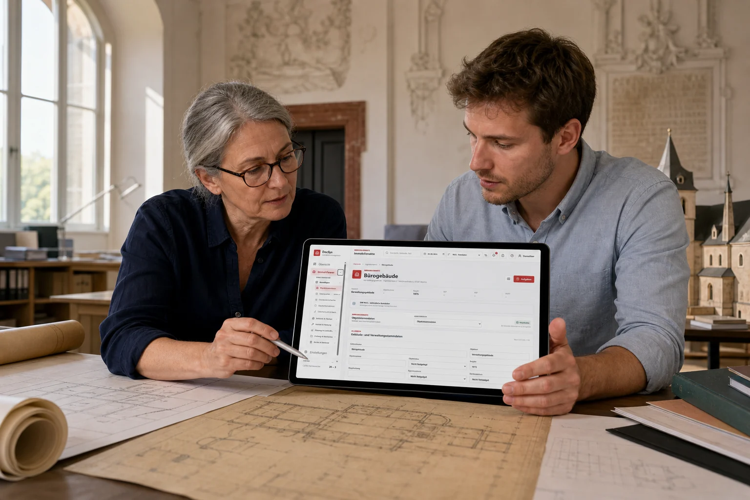 Historische Gebäudedokumentation und moderne DocSys Immobilienakte im Vergleich